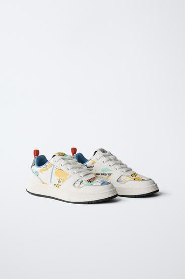 Zara GRAFFITI SNEAKERS - White
