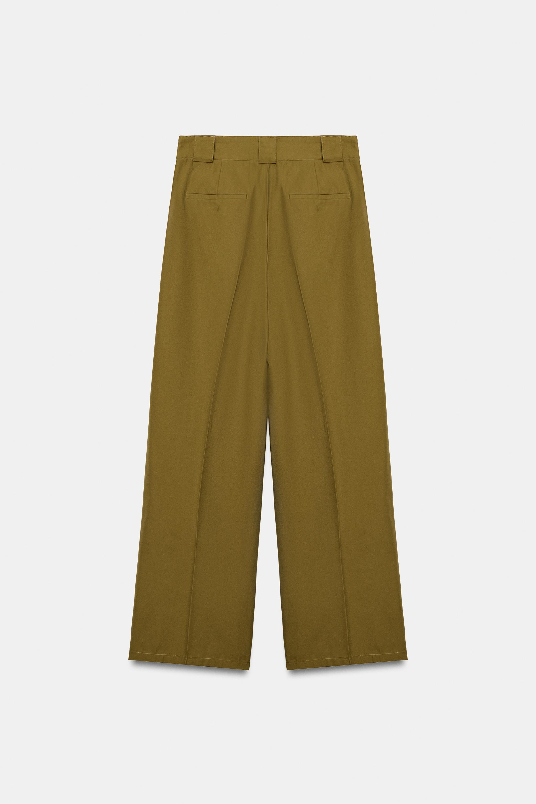 Zara Kemer Köprülü Pilili Pantolon görsel 7