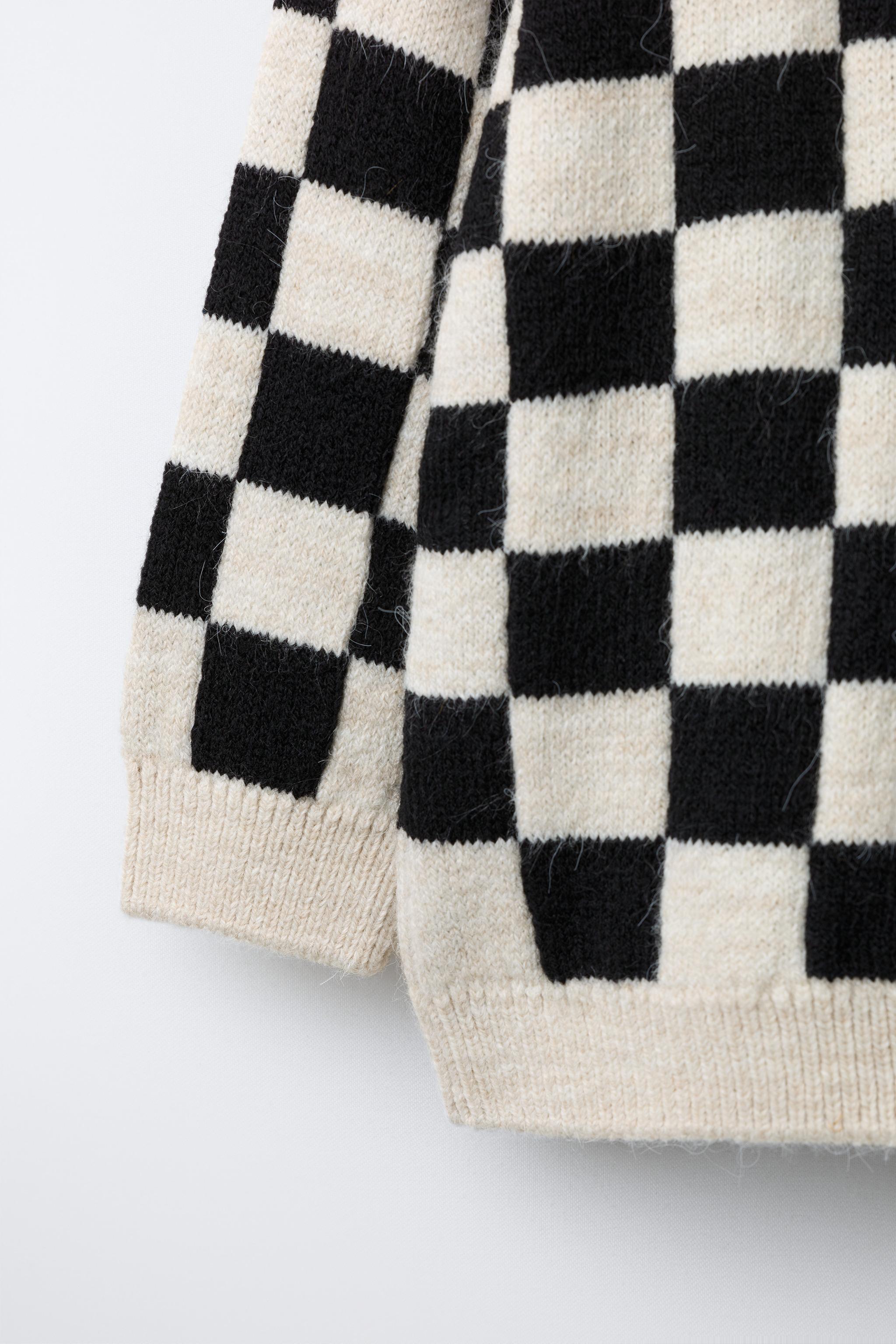 CHECKERBOARD KNIT JUMPER