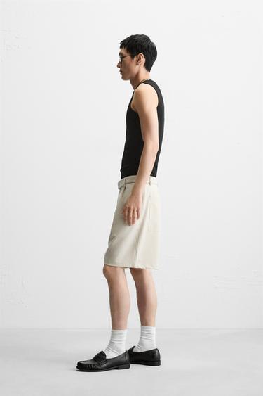 BERMUDA PLIS CEINTURE - Sable de Zara - Image 3