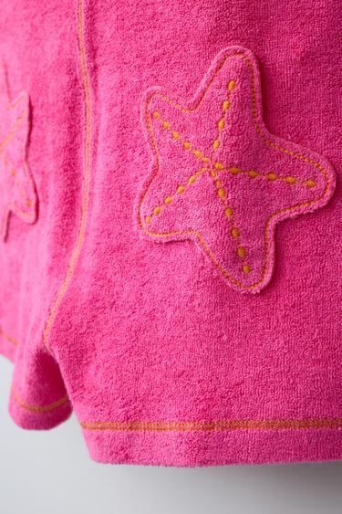 COMBINAISON COURTE EFFET ÉPONGE POCHES ÉTOILES - Fuchsia de Zara - Image 3