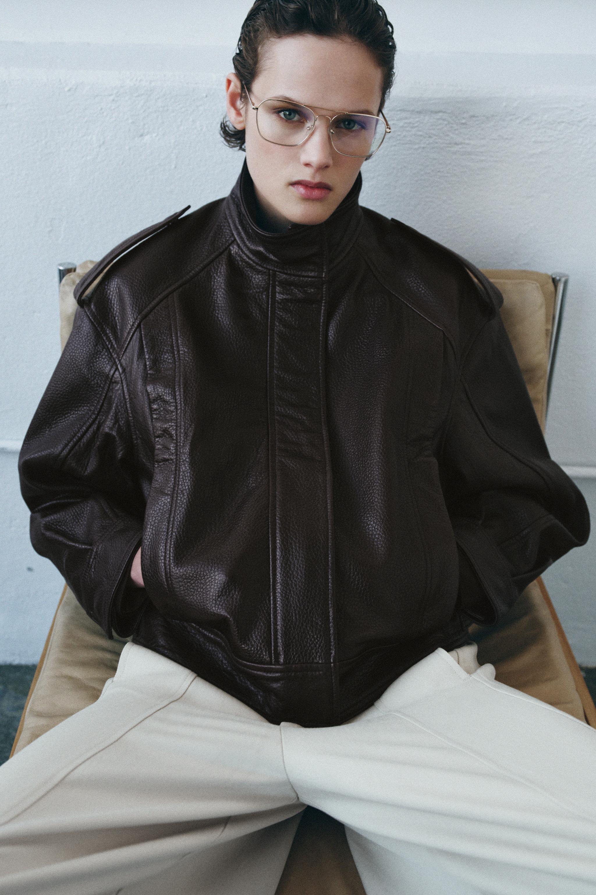 ZW COLLECTION LIMITED EDITION 100% レザーボンバージャケット