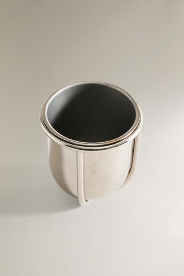 VERRE BROSSE À DENTS MÉTAL BRILLANT - Argent de Zara - Image 1