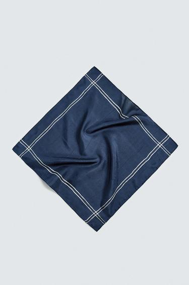 SILK BANDANA - Navy blue by Zara