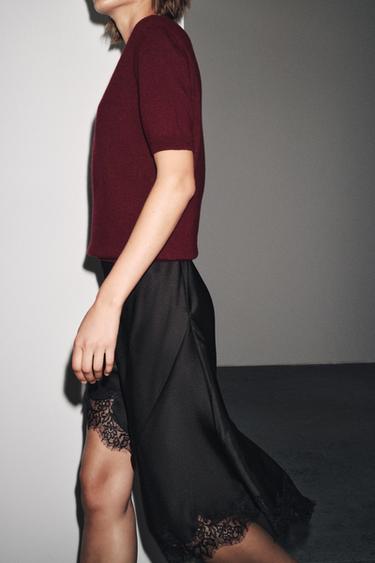 PULL EN MAILLE 100% LAINE MANCHES COURTES - Vin de Zara - Image 3