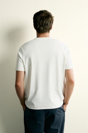 REGULAR FIT HENLEY T-SHIRT - Oyster-white by Zara