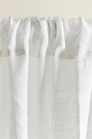 WASHED LINEN CURTAIN WITH MEDIUM OPACITY - White by Zara - Image 1