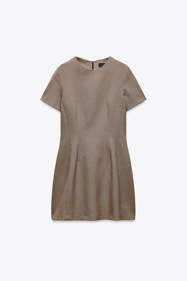 VESTIDO CUADROS PLIEGUES ZW COLLECTION - Toffe de Zara
