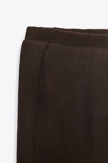 TEXTURED PAREO TROUSERS - Chocolat de Zara - Image 5
