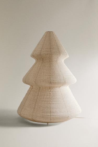 LINEN CHRISTMAS TREE LAMP (94 CM) - Ecru by Zara