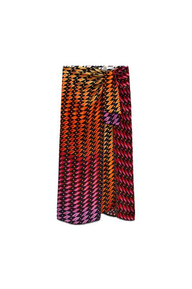 PRINTED KNOTTED SKIRT