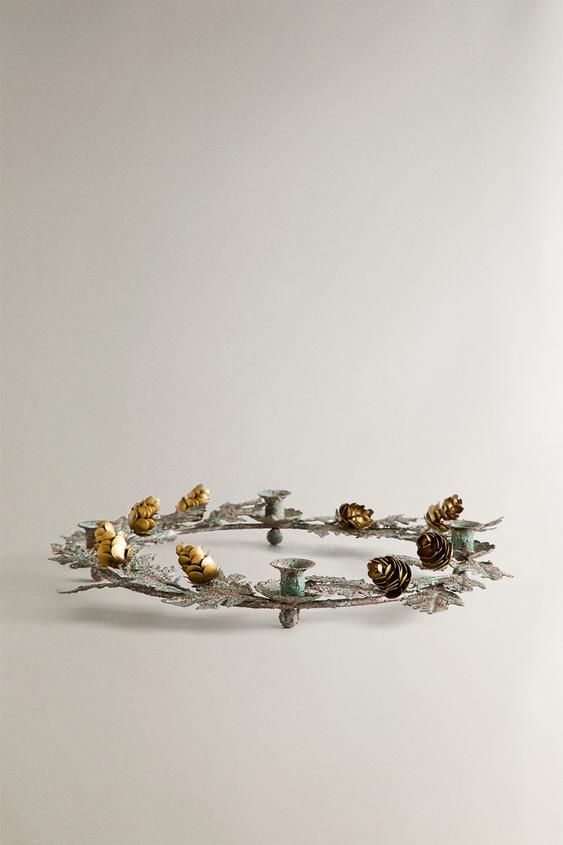 METAL CHRISTMAS WREATH TEALIGHT HOLDER Green ZARA Hungary