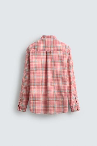 CHEMISE REGULAR FIT À CARREAUX - Rose de Zara - Image 7