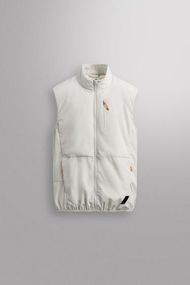 TECHNICAL QUILTED CONTRAST GILET - Pearl grey by Zara