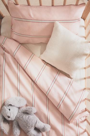 CHILDREN'S STRIPED DUVET COVER - Pink by Zara