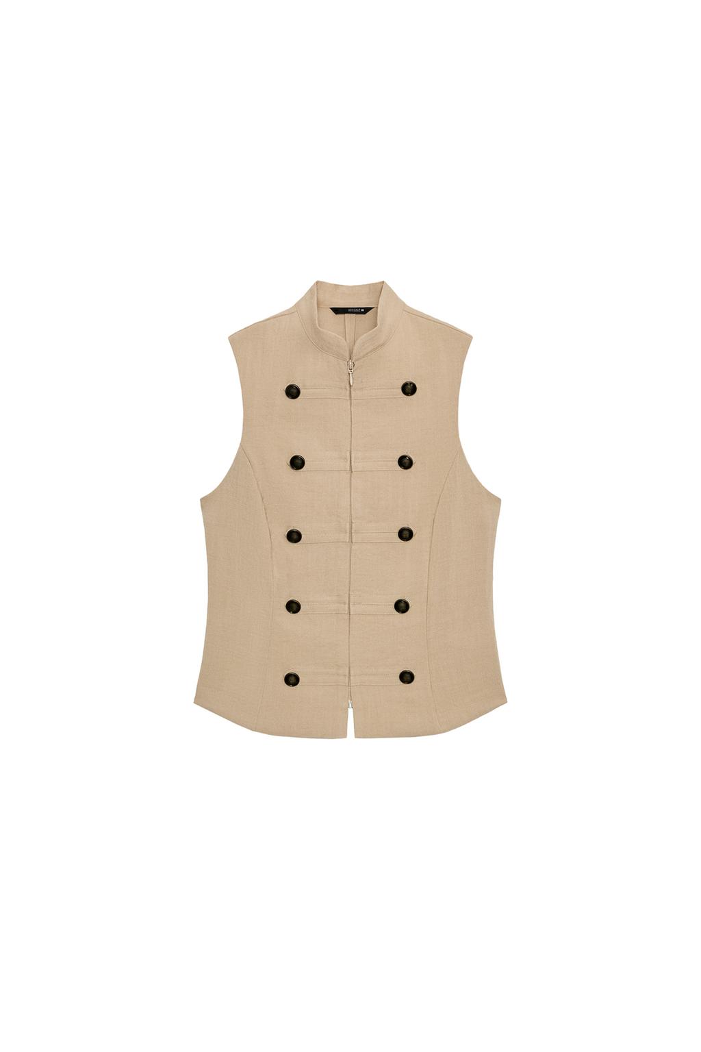 SLEEVELESS BUTTON SHIRT - image 3