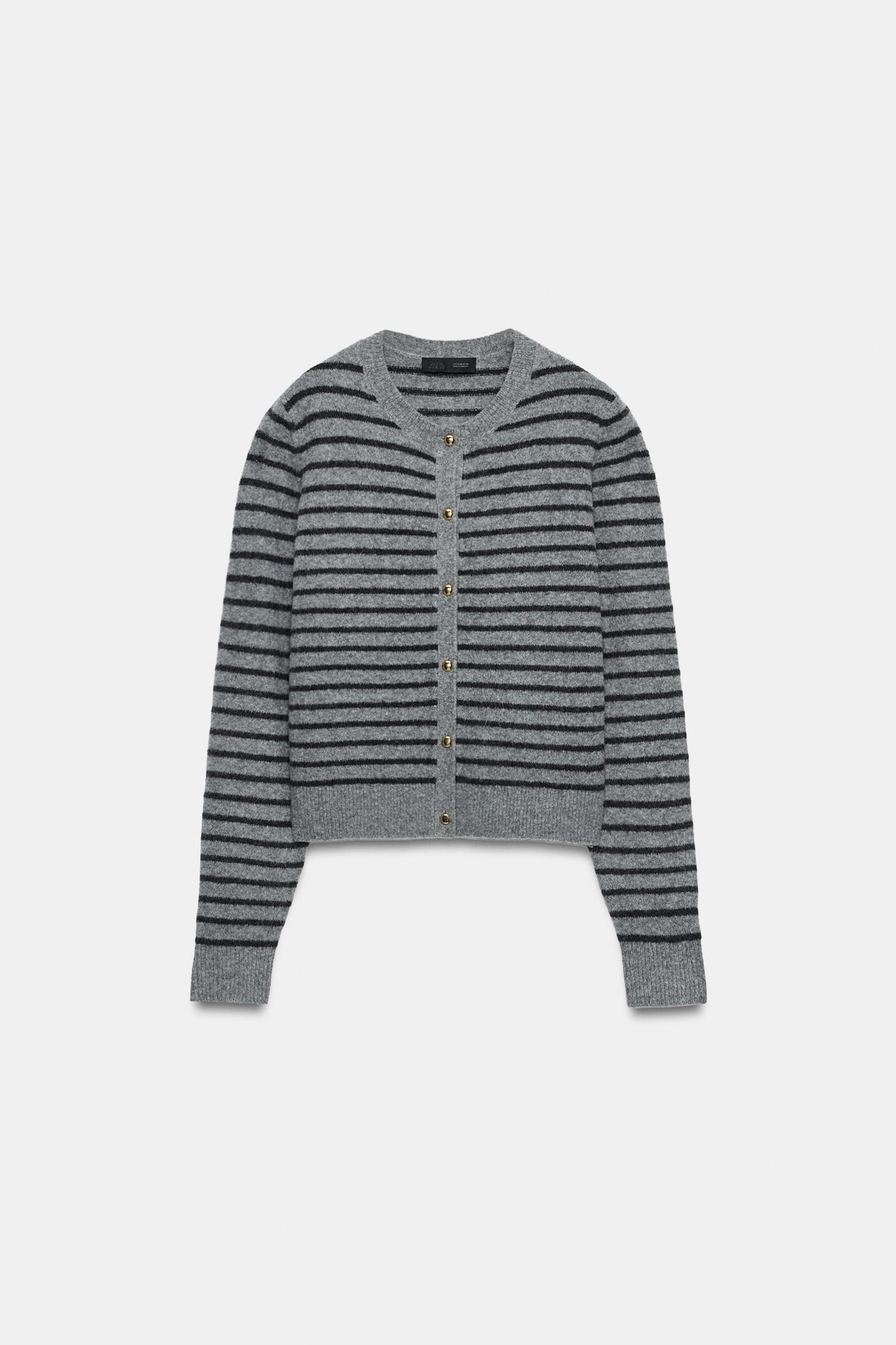 Женские свитеры Zara Striped Cardingan, цвет: Полосатый — фото 6