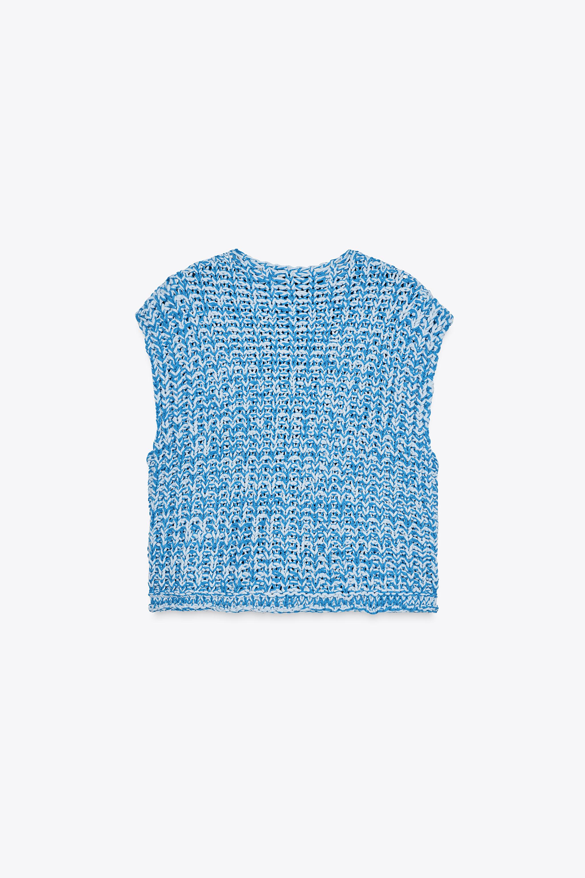 CHUNKY KNIT VEST - Blue | ZARA United States