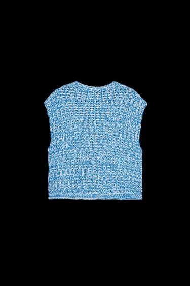 CHUNKY KNIT VEST - Blue by Zara