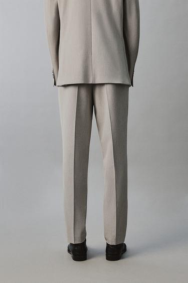 TEXTURED REGULAR FIT SUIT TROUSERS - Beige by Zara - Image 2