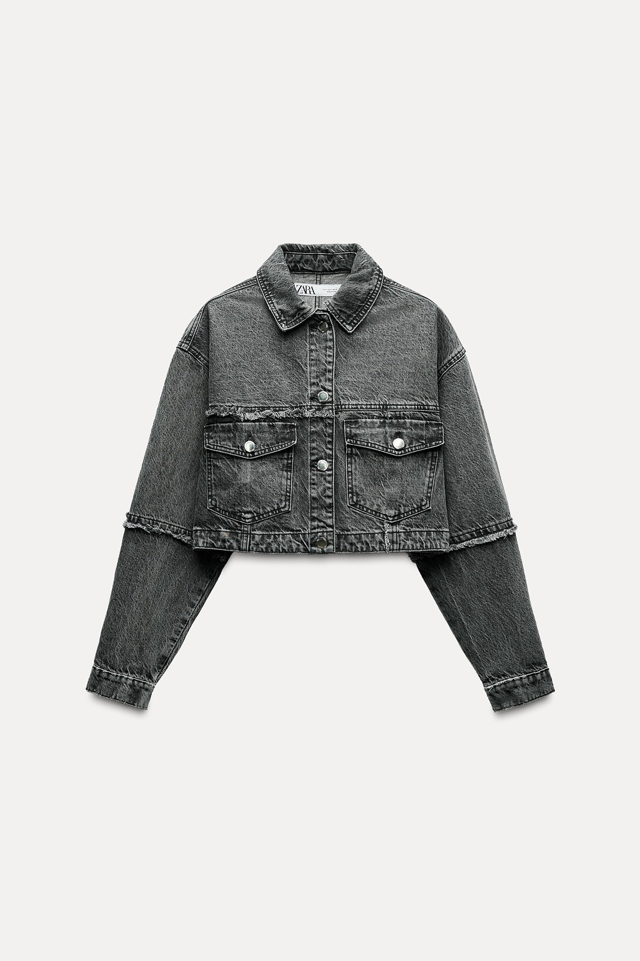 Black zara denim jacket hotsell