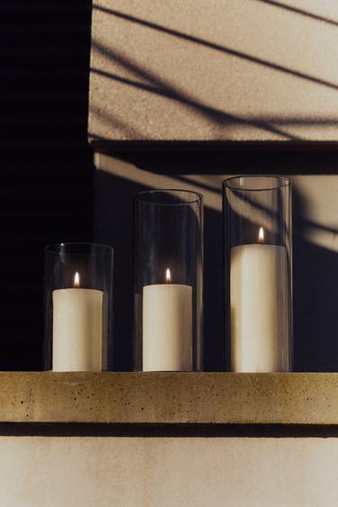 BOROSILICATE GLASS LANTERN VASE -  by Zara