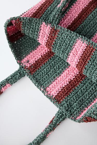 SAC SHOPPER RAYURES - Rose de Zara - Image 3