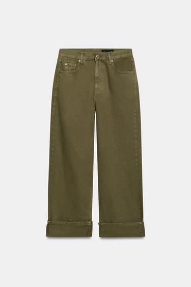 ZW COLLECTION MID-WAIST BAGGY JEANS - Khaki by Zara