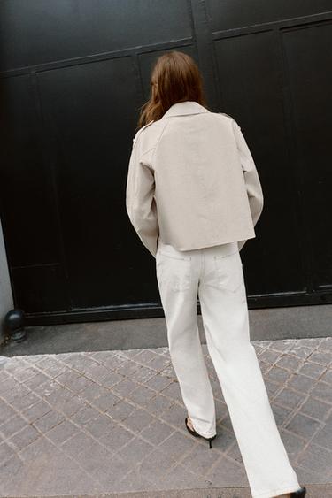 CROPPED DOUBLE-BREASTED TRENCH COAT - Stone by Zara - Image 6