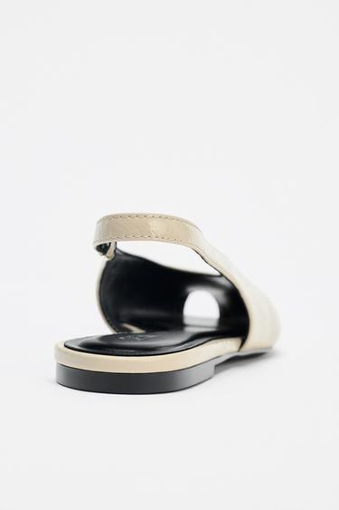 OPEN-TOE SLINGBACK SHOES - white by Zara - Image 6