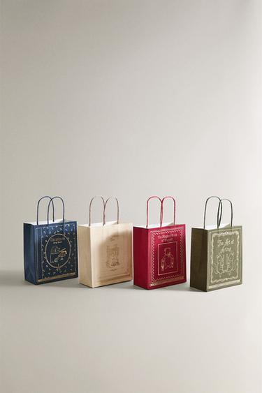 PACK OF SMALL CHRISTMAS BOOK BAGS (PACK OF 4) - Multicoloured by Zara - Image 1