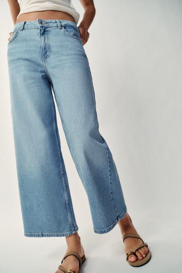 Z1975 HIGH-WAIST CULOTTES - Light blue by Zara