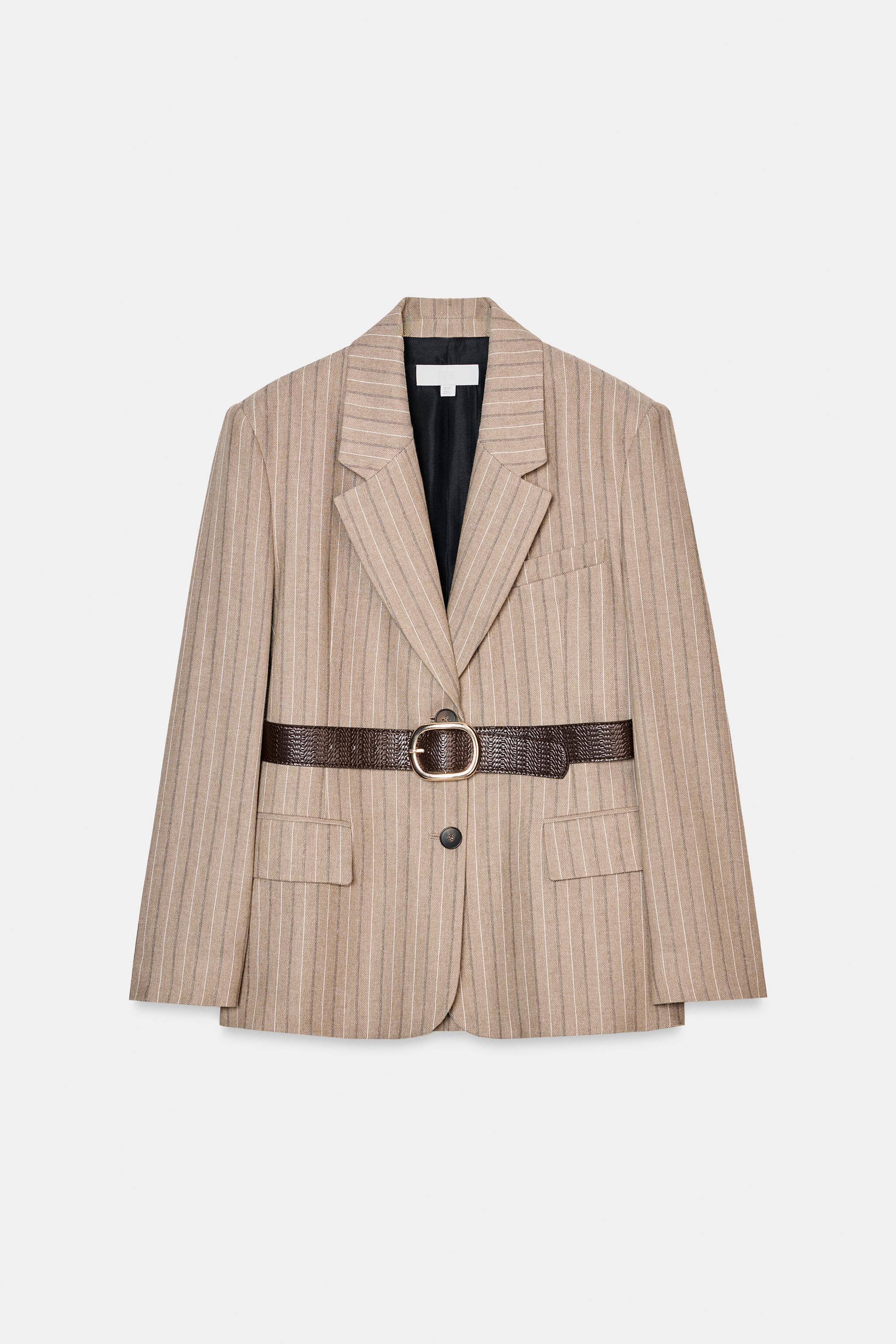 BLAZER CHEVRON AVEC CEINTURE