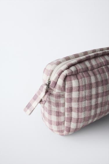 GINGHAM WASH BAG - Mauve by Zara - Image 2