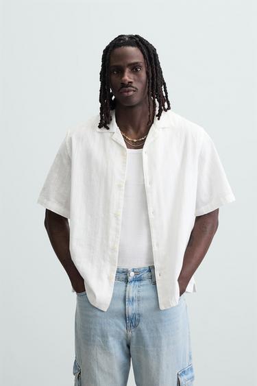 CAMISA JACQUARD LISTRADA - Cru da Zara