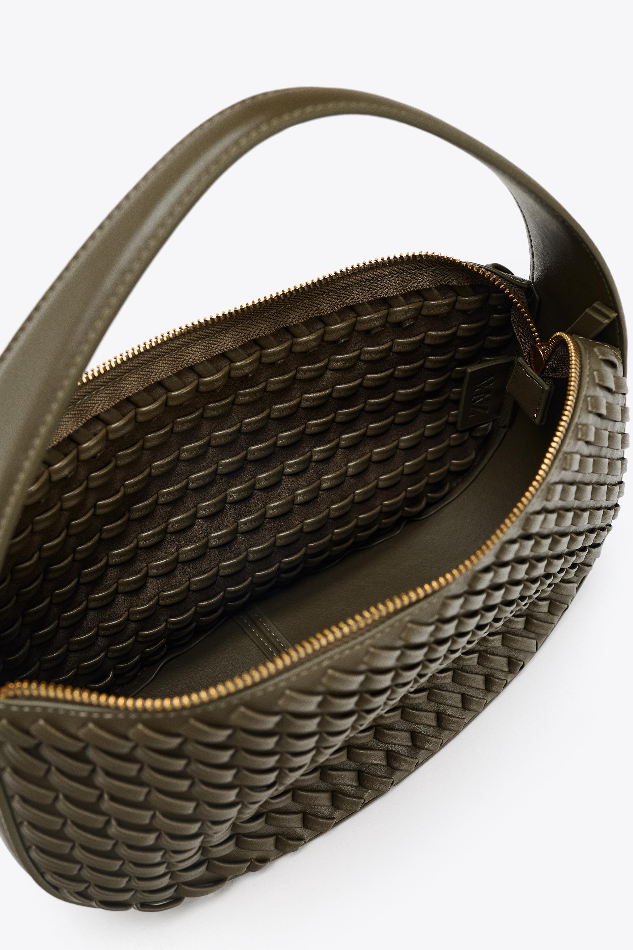 ZARA【NEW】WOVEN-EFFECT HANDBAG WOVEN EFFECT HANDBAG - Green | ZARA United States