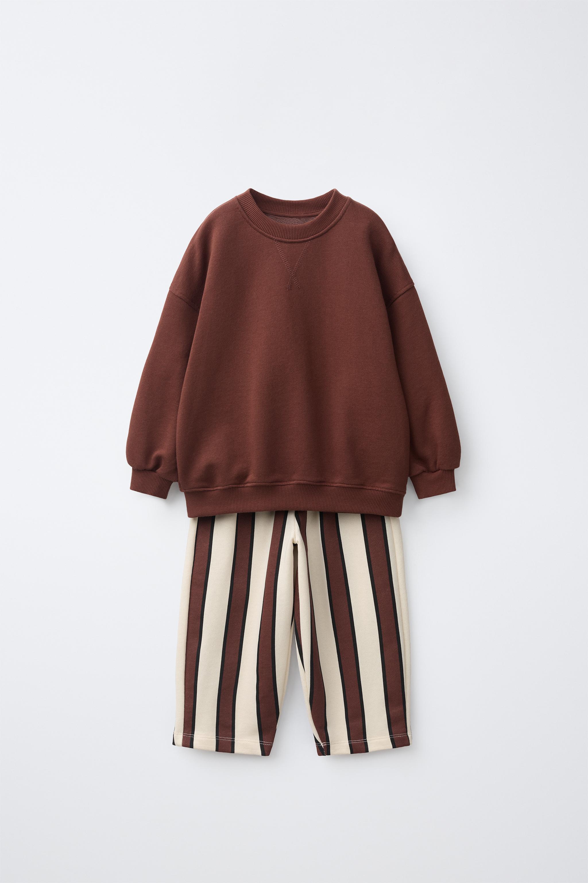 Детские свитеры Zara STRIPED SWEATSHIRT AND JOGGER SET — фото 2