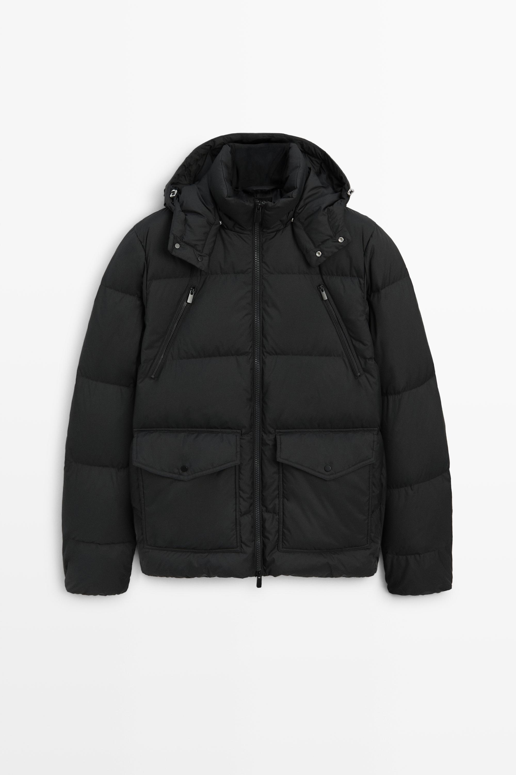 Down jacket with pocket detail