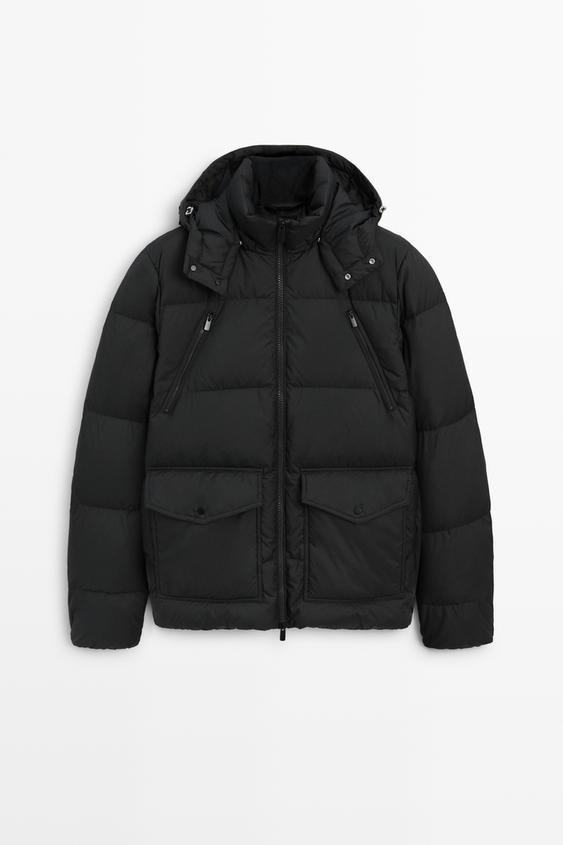 Zara Down jacket with pocket detail - Anthracite Gray - Image 0