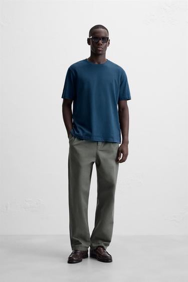 БАЗОВАЯ ФУТБОЛКА MEDIUM WEIGHT — СИНИЙ от Zara