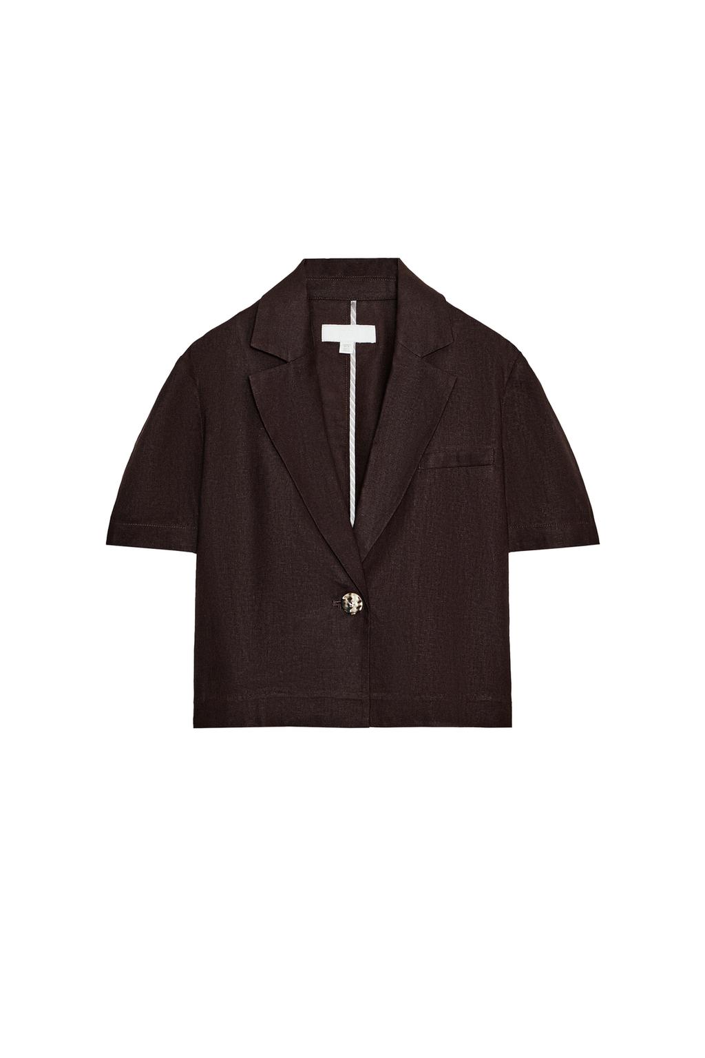 SHORT SLEEVE LINEN BLAZER - image 3