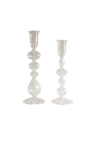 TRANSPARENT GLASS CANDLE HOLDER - Crystal by Zara