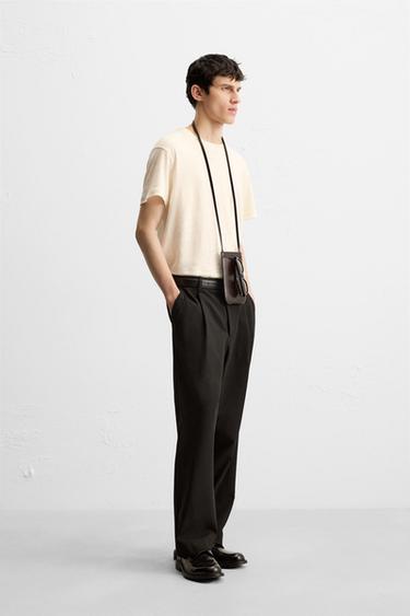 T-SHIRT 100 % LIN - Écru de Zara - Image 3