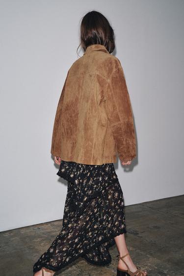 VESTE EN CUIR DAIM ZW COLLECTION LIMITED EDITION - Marron de Zara - Image 2