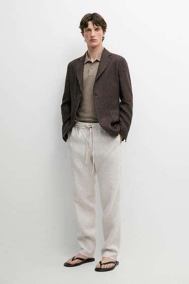 Zara Linen jogger fit trousers - 754 - Image 0