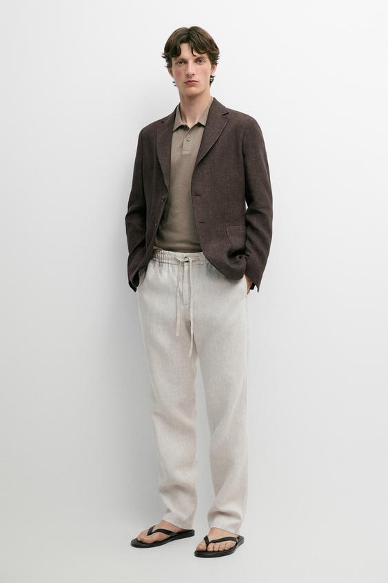 Linen jogger fit trousers from Zara - $180