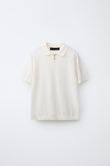 STRIPED COTTON LINEN POLO SHIRT - Ecru by Zara