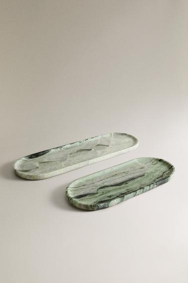 MARBLE ELONGATED TRAY — Greens 2