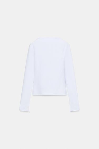 T-SHIRT PERKINS CREPE - Branco da Zara