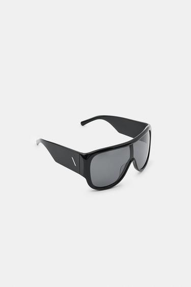 AVIATOR SHIELD SUNGLASSES - Black by Zara - Image 3